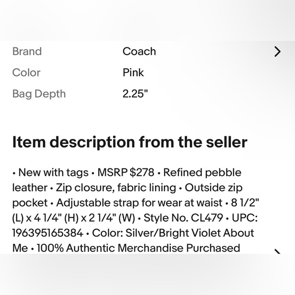 NWOT Coach Sling Bag - Picture 8 of 8